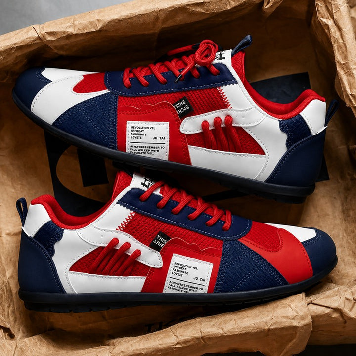 Mænds Low-top Sneakers - Retro Stil med Farveblok
