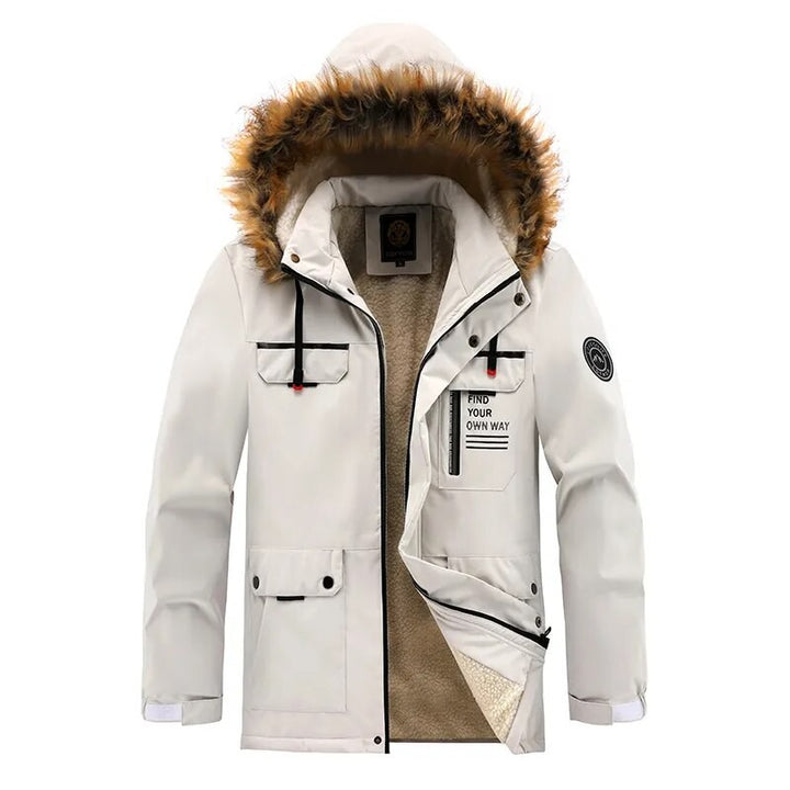 Winter parka med hætte og fleeceforet