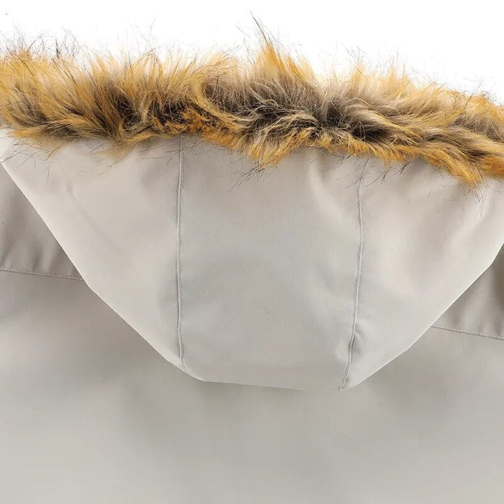 Winter parka med hætte og fleeceforet