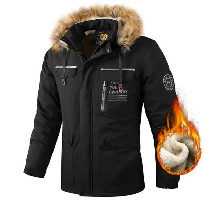 Winter parka med hætte og fleeceforet