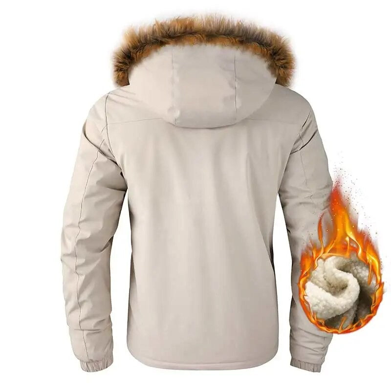 Winter parka med hætte og fleeceforet