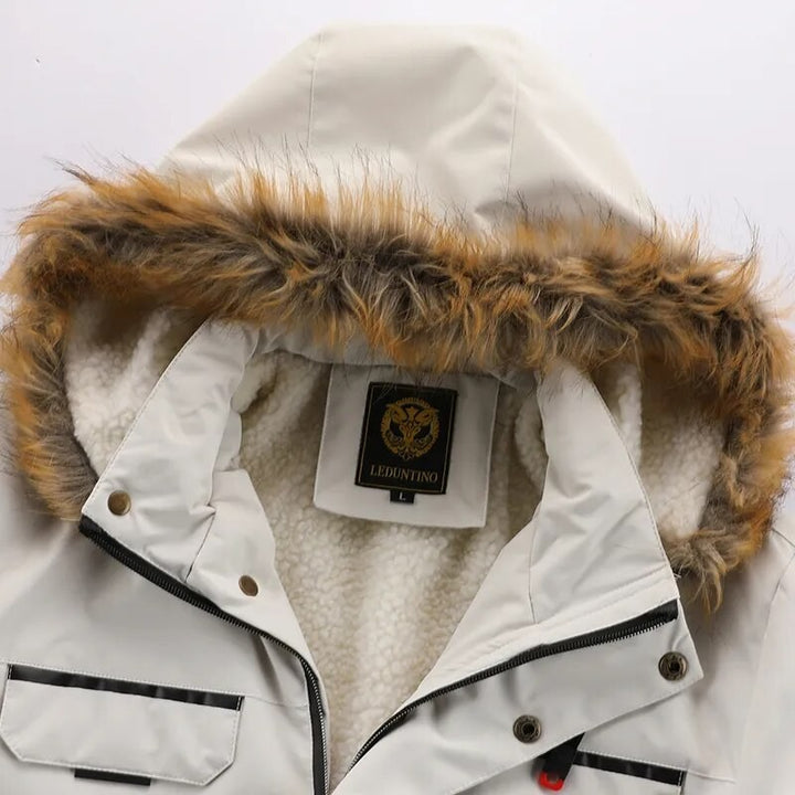 Winter parka med hætte og fleeceforet