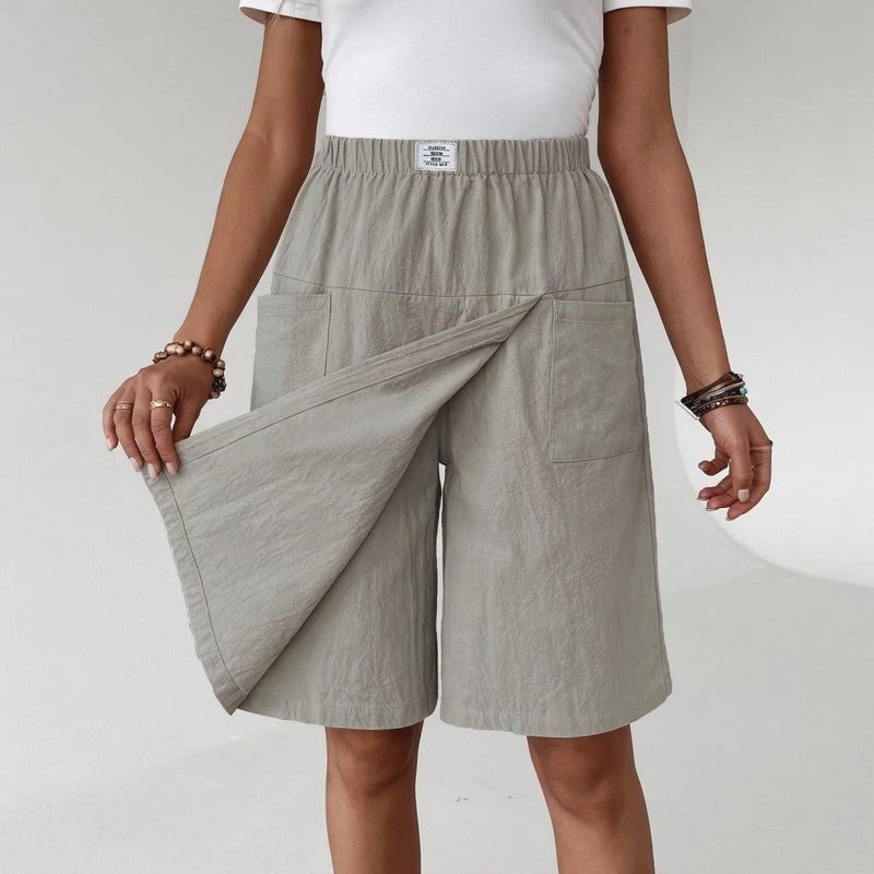 Women’s Wrap Skirt med elastisk talje og indbyggede shorts